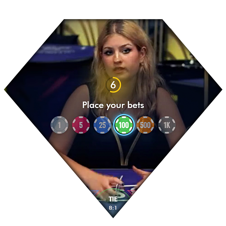 Live casino baccarat software: chip selection