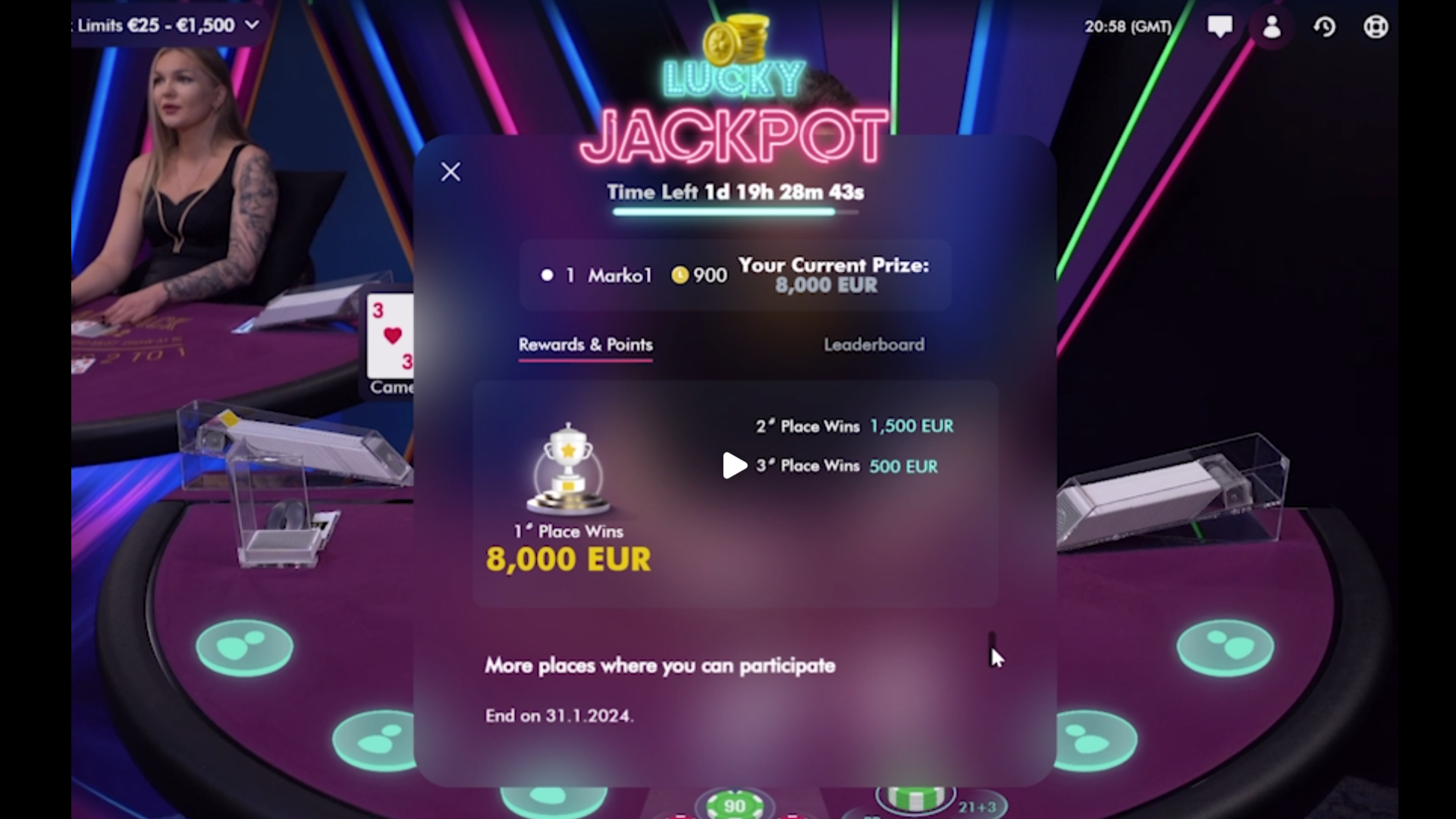 LuckyStreak jackpot leaderboards marketing tool